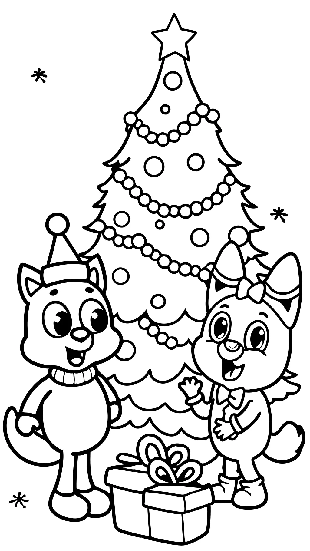 bluey christmas coloring pages